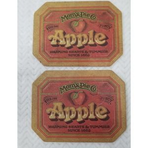 SET OF 2 Mom's Pie Co. Apple Hot Mat Pad Pentron Ballonoff Sign USA Vintage 1970